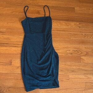 Blue Sparkly Mini Dress